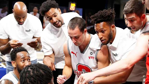 Carmen's Crew huddle during 2019 TBT
